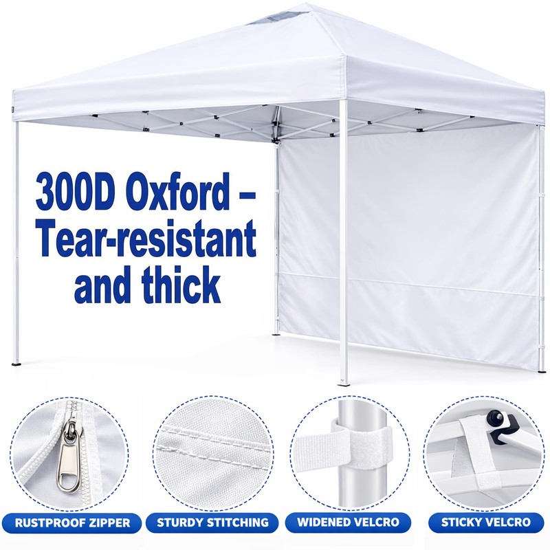 10x10 Canopy Sidewall, 1 Pack White Wall Panel, Frame Not