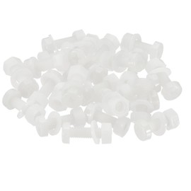 PATIKIL M5x15mm White Nylon Bolts Plastic Nuts Full Thread Head Screws, 24 Pcs