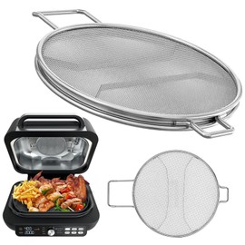 Stainless Steel Splatter Shield for Ninja Foodi Max PRO AG651UK, Detachable Indoor Grill Accessories Reusable Ninja Air Fryer Accessories