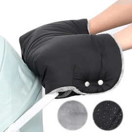 MTINRNI Hand warmer for prams, hand muff for prams, pram muff with warm fleece, waterproof and windproof, universal size for most prams, buggies, keeps your hands nice and warm in winter.