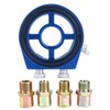 Blue Aluminum Universal Oil Filter Temperature Cooler Gauge Sandwich Plate