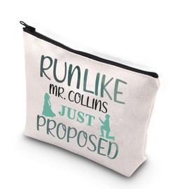 Jane Book Fans Gift Movie Lover Gift Run Like Mr. Collins Just Proposed Zipper Pouch Makeup Bag (Mr. Collins Proposed CA)