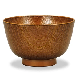 Yamanaka Lacquer M15997-4 Natural Range Kyoto Type Keyaki Heather Soup Bowl, Light Brown