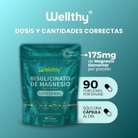 Wellthy Bisglicinato Magnesio Liposomal Cápsulas Entrega Optimizada Mas Alta Biodisponibilidad 175mg Bottle Free