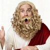 Old Mens Wig and Beard Set for Adult Wavy Men