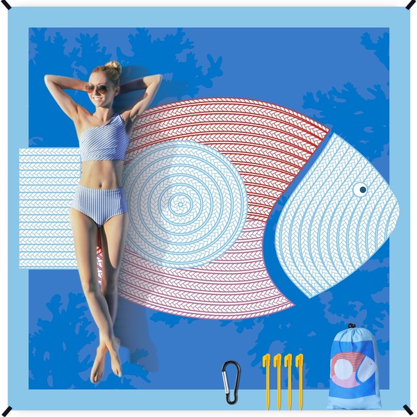 AISPARKY Beach Blanket Waterproof Sandproof Extra Large Beach Mat Quick