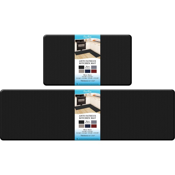StepRite Kitchen Mats, 2PCS Kitchen Rugs, Cushioned Anti Fatigue Kitchen