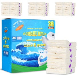 Effacera 36 Refills Disposable Toilet Bowl Paper Bulk Toilet Fresh Flushable Refills for Bathroom Toilet Brush Accessories Supplies Starter Kit (Lavender Scent)