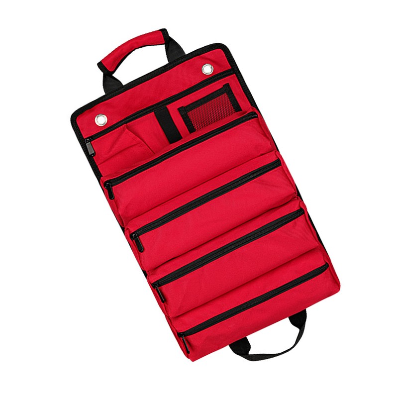 Tool Roll Bag Large Capacity 5 Grids Waterproof Portable Canvas