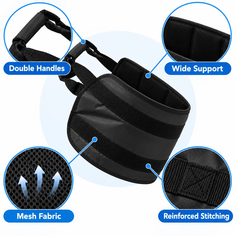 Transfer Assist Sling with Handles for Caregiver-Assisted Bed and Chair