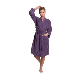 Turkuoise Soft & Absorbent Towel Robe, 100% Cotton Turkish Terry Cloth Kimono Bathrobes for Women