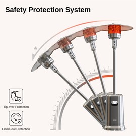 EAST OAK 50,000 BTU Patio Heater for Outdoor Use With Table Design and Wheels, Propane Patio Heater for Home and Commercial, Double-Layer Stainless Steel Burner, Stainless Steel