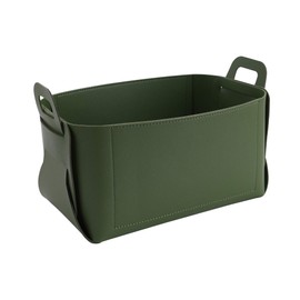 KINIVA Gift Baskets for Present-Valet Tray Organizer - Leather Dresser Organizer Box for Men and Women - Jewelry Accessories Catchall Vanity Tray for Table Desk Top (Green)