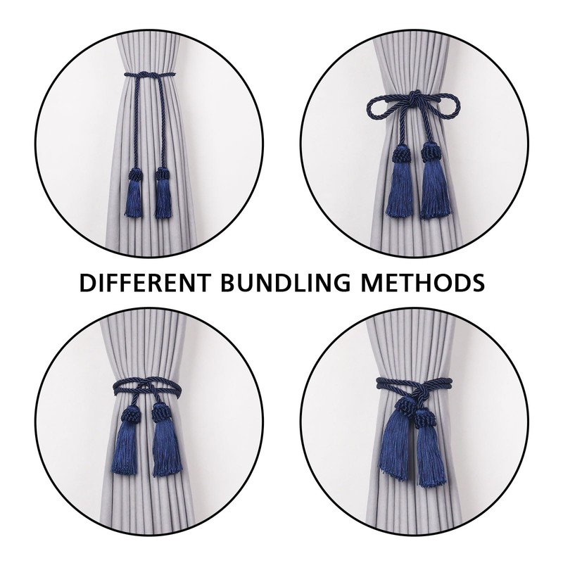 Pretty Jolly 2 Pack Double-Ended Tassel Curtain Tiebacks European Style