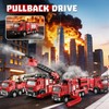 ADTHLIER 1:50 Aerial Fire Truck, Die-Cast Cab, Pull-Back with Lights