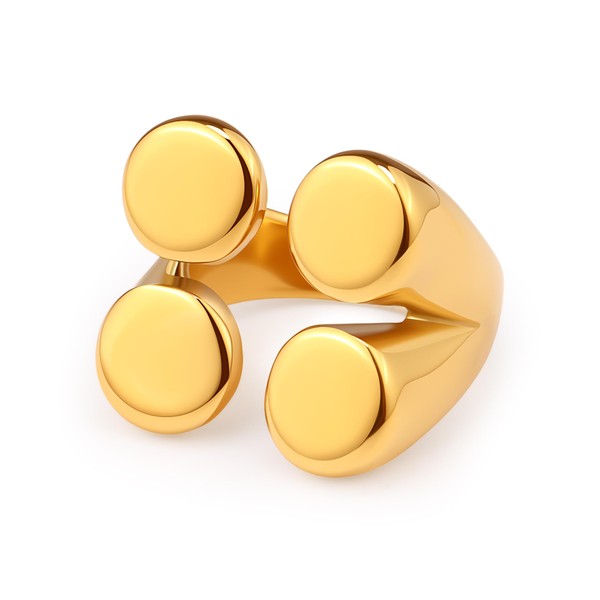 HJGPL Chunky Statement Rings Set 2 African Boho Geometric Gold