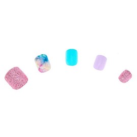 Claire's Mixed Marble and Glitter Square Press On Faux Nail Set - 24 Pack