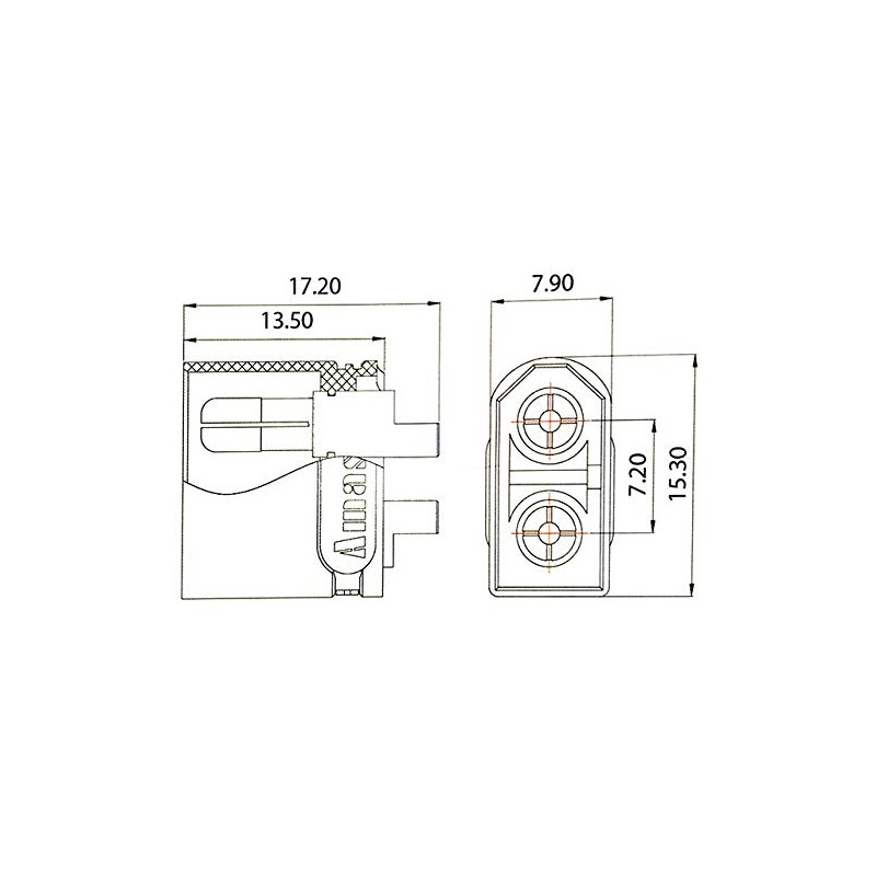 AMASS 純正XT60Uコネクターオスメス5セット