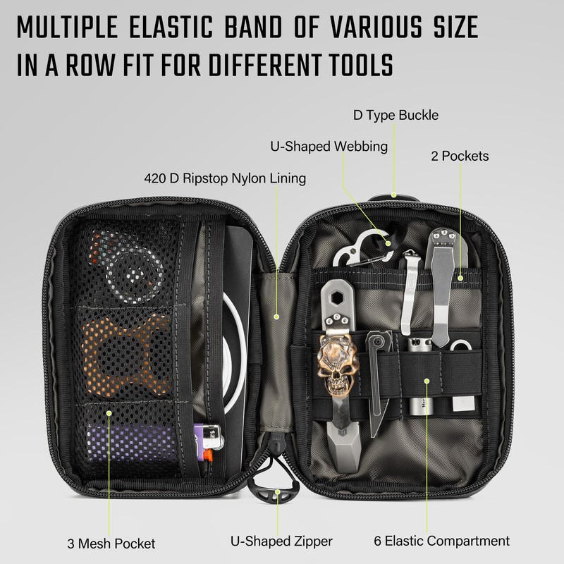 TACTICAL GEEK EDC Compact Waist Pocket Pouch, Men EDC Pouch