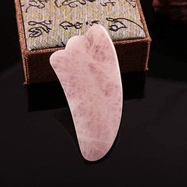 QYLHH Handmade Guasha Board D Shape Massage Stones Set Natural Jade Rock SPA Massager Pink