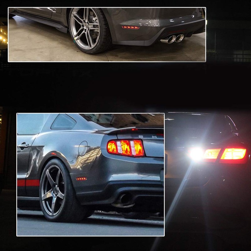 JDMTECH Smoked Lens Red LED Lamps Rear Bumper Side Marker