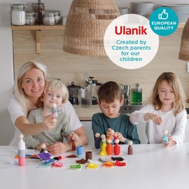 Ulanik Peg Doll Accessories Toddler Montessori Toys for 3+ Year Olds for Colour Sorting and Counting — 12 Colours Felt Gnome Hats, Beds, Scarfs, and Flower Hats