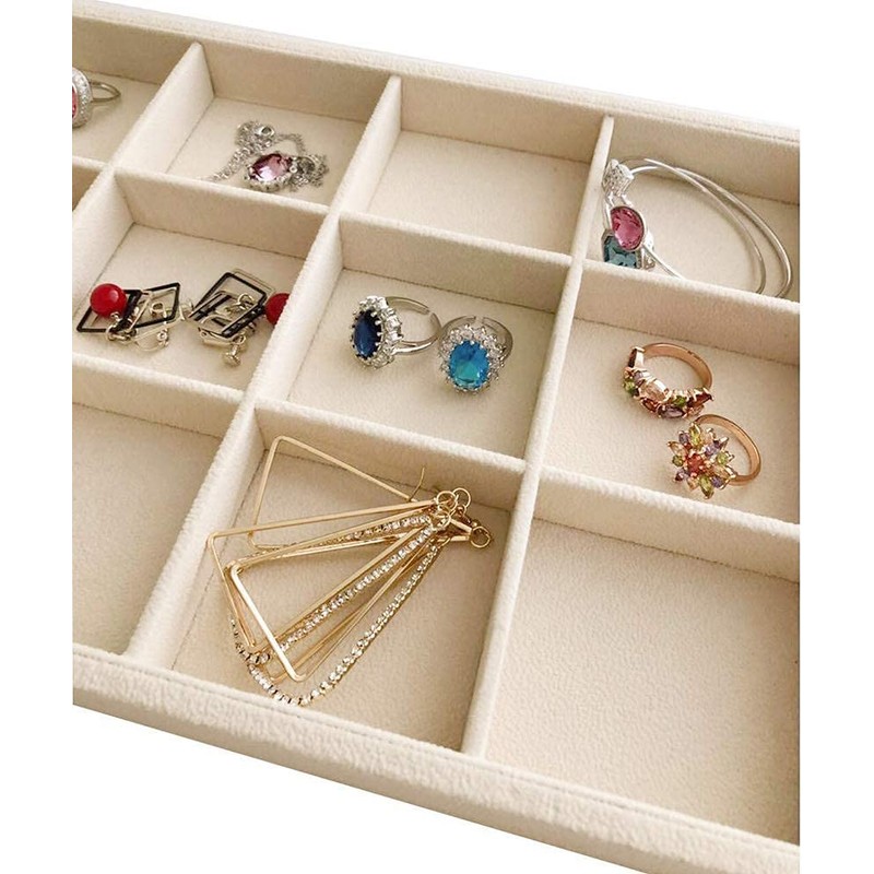 Svea Display Premium Grade Beige Velvet Jewelry Organization Tray 12
