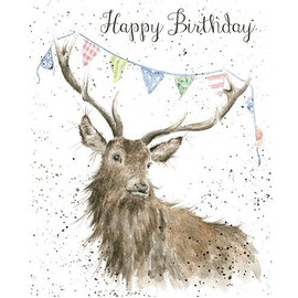 Artistic Greeting Card (WRE2340) - Birthday - Birthday - Bunting - Stag