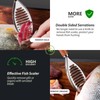 Stainless Steel Fish Scale Remover, Manual Fish Scaler with Wood