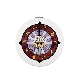 CMNIM Bill Cipher Compact Mirror Gravity Cartoon Inspired Gifts for Bill Cipher Fans Cartoon Character Lovers Makeup Mirror (25528 B Cartoon Mirror)