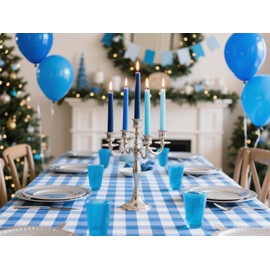 12-Pack Gradient Blue Taper Candles, 10 Inch Unscented Dripless Candlesticks, Long-Lasting Burn Time of 6-7 Hours, Perfect for Home Décor Weddings Babyshower and Events