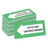 PRICARO Pack of 5 Sticky Notes "Bitte hier Sigschreiben" Left