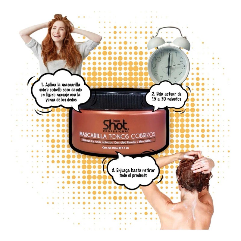 Mascarilla Capilar Matizador Cobrizo Kolor Shot Con Keratina