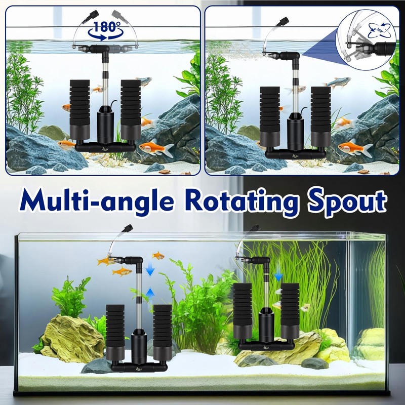 AQQA Electric Sponge Filter for Fish Tank – Quiet Internal