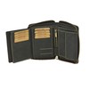 LEAS Vintage Style LEAS Zip Wallet in Genuine Leather, Black,