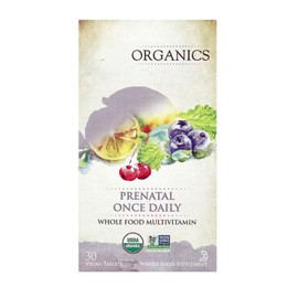 OrganicsPrenatal Once Daily Multivitamin, Non-GMO, 30 Vegan Tablets