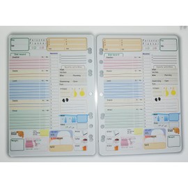 Food Diary Fitness Planner, 14.5 x 20.5 cm, 50 Sheets (100 Days) Universal A5 Size Punched Inserts Filler Paper Pages for 2, 3, 4, 6 Ring Binder - English