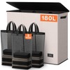 SOLEDI 180L 3-Section Laundry Hamper with Lid, Extra Large Dirty