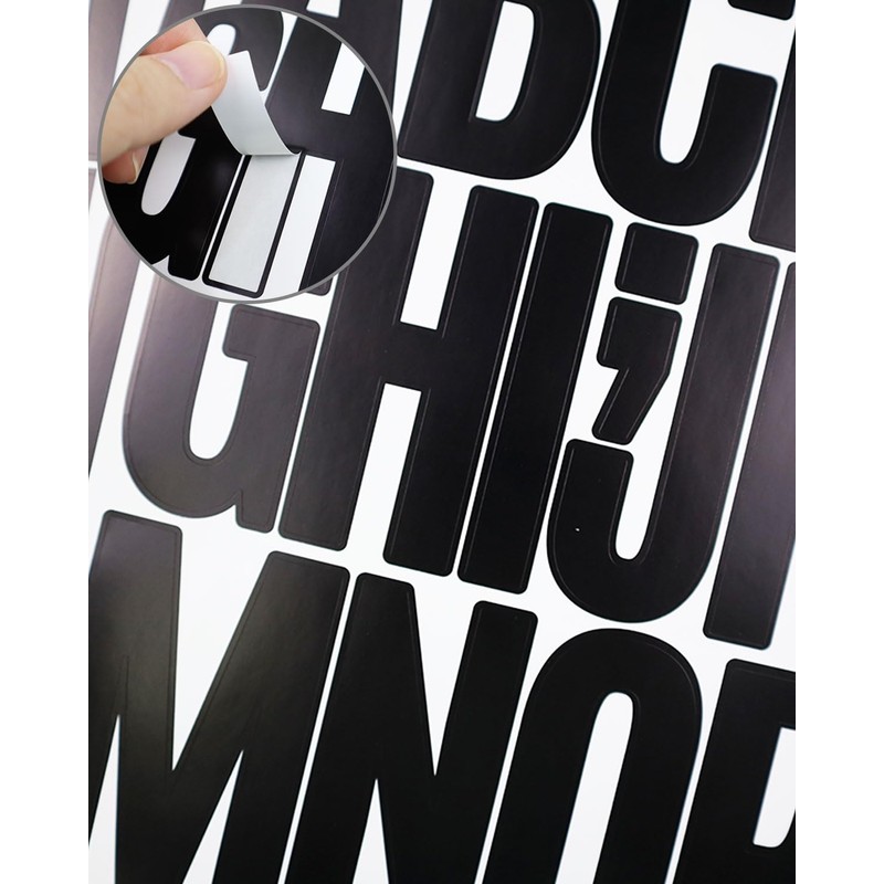 3 Inch Sticky Letter Number Stickers, 6 Sheets Stick On