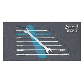 HAZET 163-95/8 Double Open-end Wrench Set 8 Pieces, Multi-Colour