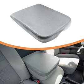SecosAutoparts Center Console Armrest Lid Cover Leather Gray Compatible with Dodge Ram 1500 2500 3500 2002 2003 2004 2005 2006 2007 2008 Only Leather Part