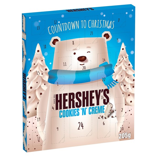 Hershey's Advent Calendar, Cookies n Crème White Chocolate Flavour, 205g