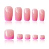 48 Pcs Pink French Tip Press on Nails & Press
