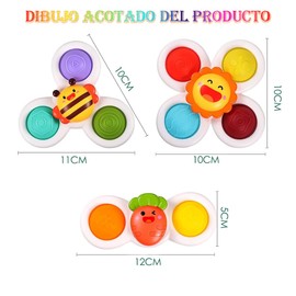 ZHEYU Juguetes Giratorios, 3 Piezas De Juguetes Sensoriales con Ventosas, Juguetes De Baño para Jugar, Aliviar El Estrés, Etc., Los Mejores Regalos para Niños Y Niñas. (Portulaca)