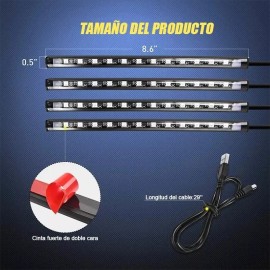 PUNKZZ Tiras 48 Led Rgb Interior Control Remoto Luz Para Auto Usb