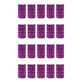 SENZEAL Pack of 20 Valve Caps Car Aluminium Tyre Valve Caps Universal Round Style Car Tyre Valve Caps Valve Protection Caps for Car Truck Motorcycle Bicycle (Purple)