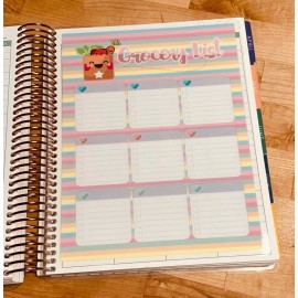 Handmade Grocery List/Shopping Planner Dashboard for use w/ Erin Condren Life Planner-
