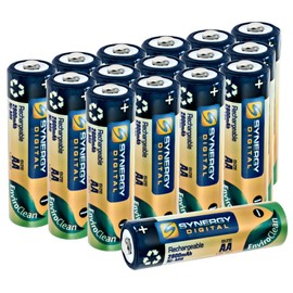 Synergy Digital Camera Batteries, Compatible with Pentax Optio M20 Digital Camera, (Ni-MH, 1.25V, 2800mAh), Combo-Pack Includes: 16 x AA Rechargeable Batteries