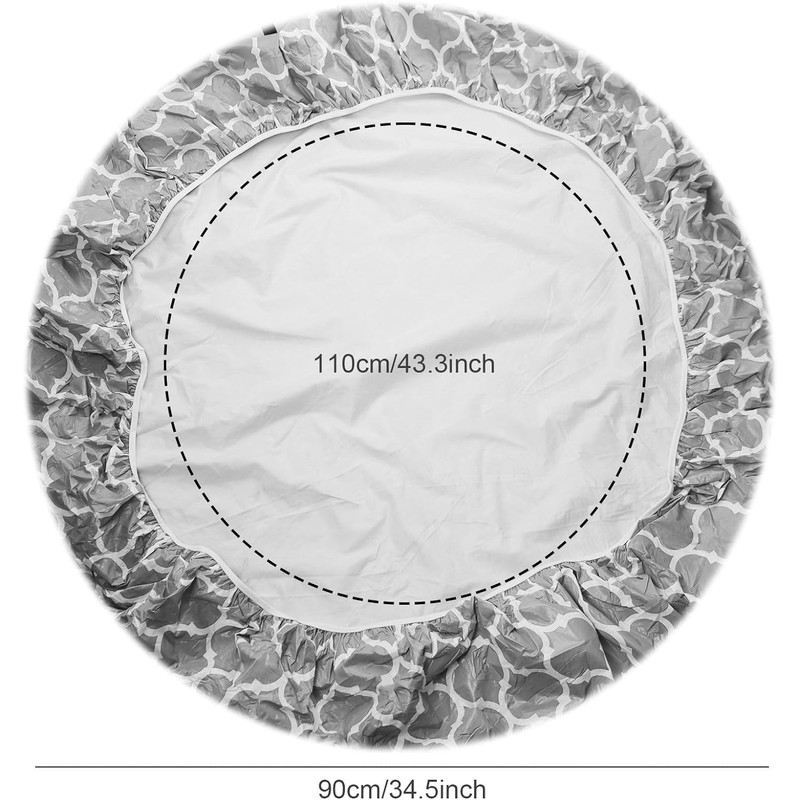 1pcs Waterproof Round Tablecloth, Elastic Edged Fitted Flannel Backed Table