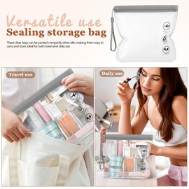 Healeved Pack of 6 self-sealing jewellery bags, travel packaging organiser, grey EVA jewellery storage bags, travel organiser bags for earrings, necklaces, bracelets